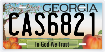 GA license plate CAS6821