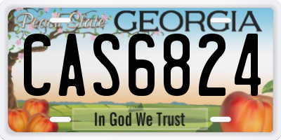 GA license plate CAS6824