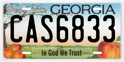 GA license plate CAS6833