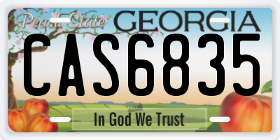 GA license plate CAS6835