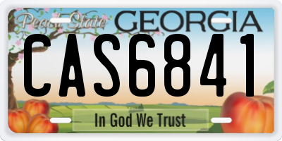 GA license plate CAS6841