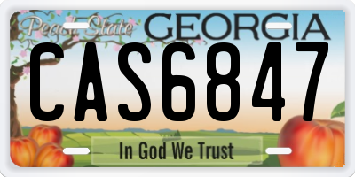 GA license plate CAS6847