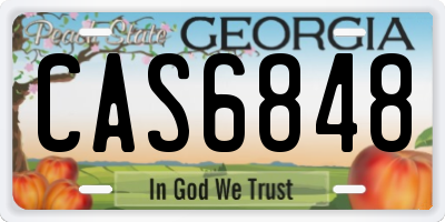 GA license plate CAS6848