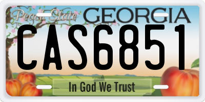 GA license plate CAS6851