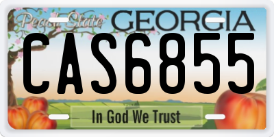 GA license plate CAS6855