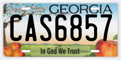 GA license plate CAS6857