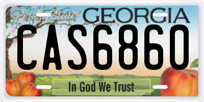 GA license plate CAS6860