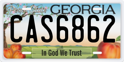 GA license plate CAS6862