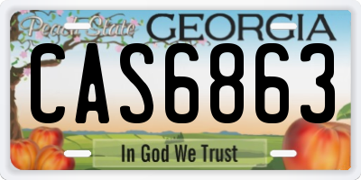GA license plate CAS6863