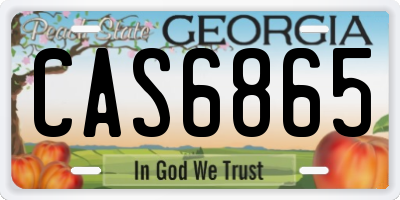 GA license plate CAS6865