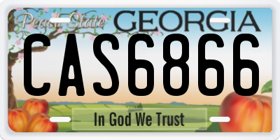 GA license plate CAS6866