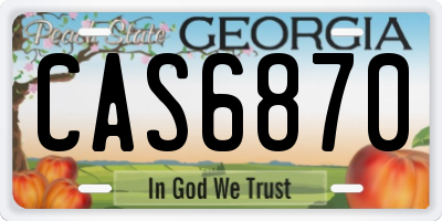 GA license plate CAS6870