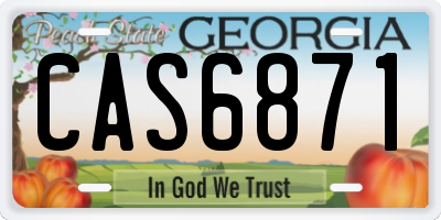 GA license plate CAS6871