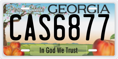 GA license plate CAS6877