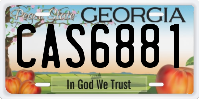 GA license plate CAS6881