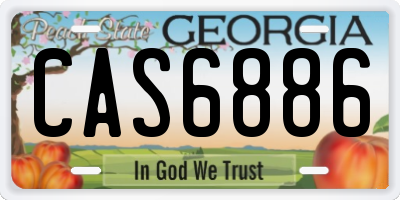 GA license plate CAS6886