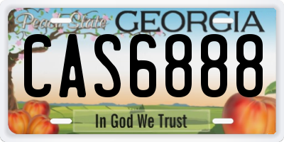 GA license plate CAS6888