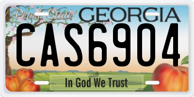 GA license plate CAS6904