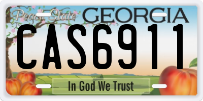 GA license plate CAS6911