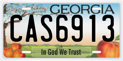 GA license plate CAS6913