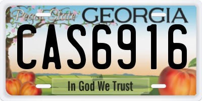 GA license plate CAS6916