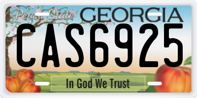 GA license plate CAS6925