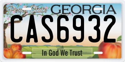 GA license plate CAS6932