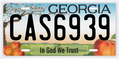 GA license plate CAS6939