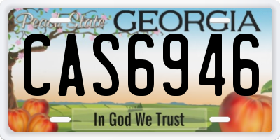 GA license plate CAS6946