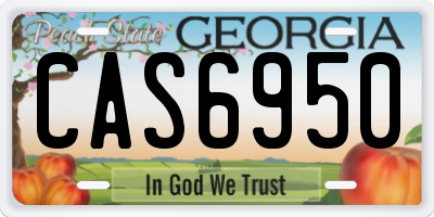 GA license plate CAS6950