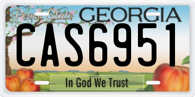 GA license plate CAS6951