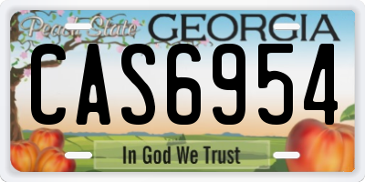 GA license plate CAS6954