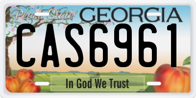 GA license plate CAS6961