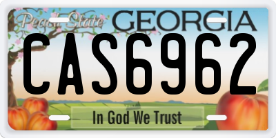 GA license plate CAS6962