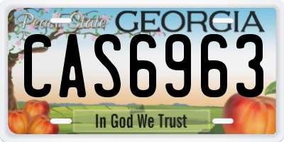 GA license plate CAS6963