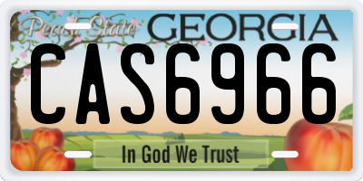 GA license plate CAS6966