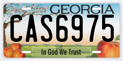 GA license plate CAS6975