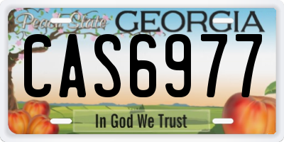 GA license plate CAS6977