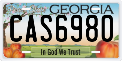 GA license plate CAS6980