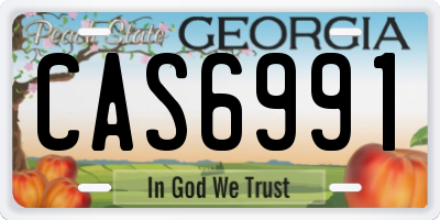 GA license plate CAS6991