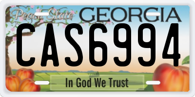 GA license plate CAS6994