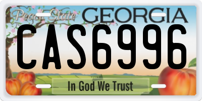 GA license plate CAS6996