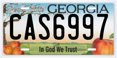 GA license plate CAS6997