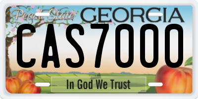 GA license plate CAS7000