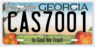 GA license plate CAS7001