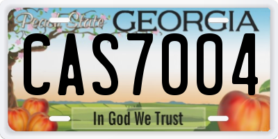 GA license plate CAS7004