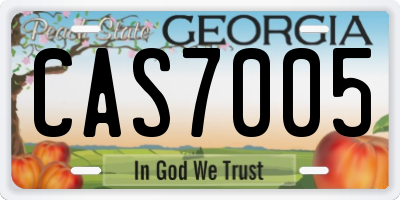 GA license plate CAS7005