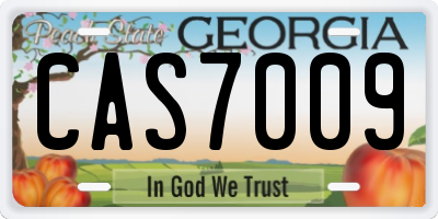 GA license plate CAS7009