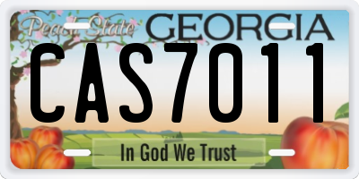 GA license plate CAS7011