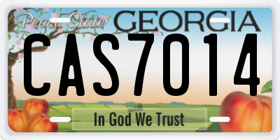 GA license plate CAS7014